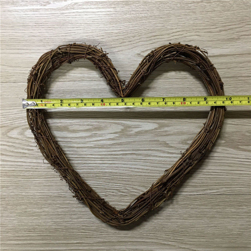 1pc Weihnachten Dekoration 10-30cm Weihnachten Party Hochzeit Kränze Dekoration Girlande Material Rattan Kranz Bauernhaus: Heart 25cm