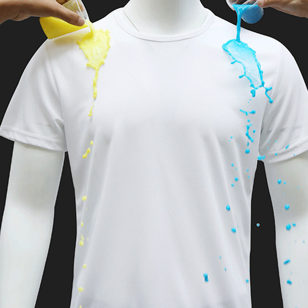Mannen T-shirt Creatieve Stainproof Waterdicht Ademend Antifouling Snel Droog Top Korte Mouw Sport T-shirt
