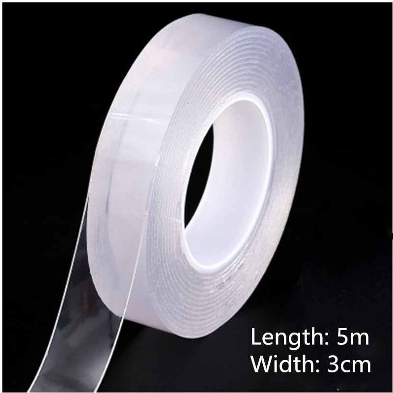 Nano – ruban adhésif magique Double face Transparent, sans Trace, acrylique, étanche, lavable, décoration de la maison, 1M / 3M / 5 M: 5M