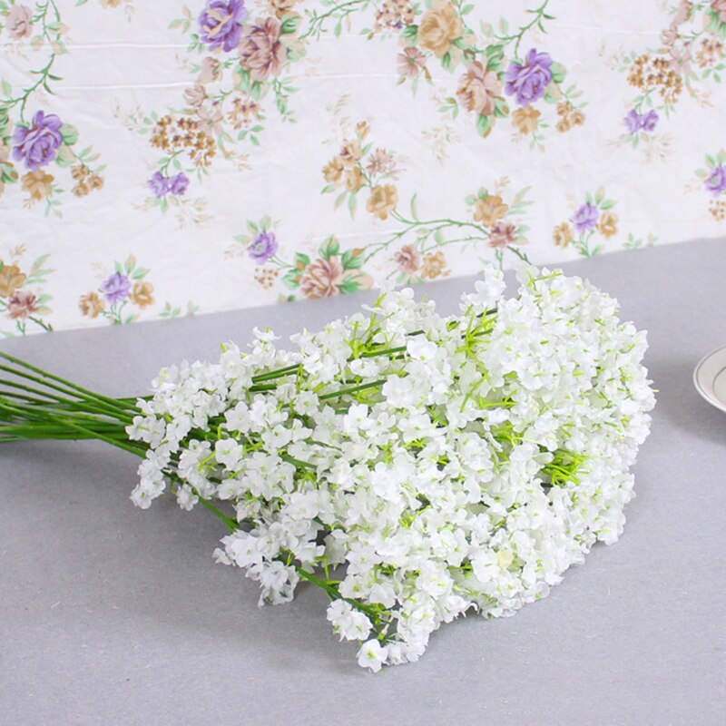 9-Headed Cloth Jasmine Artificial Flowers Bouquet With Plastic Fruit – Perfect For Home, Wedding & Garden Decor
