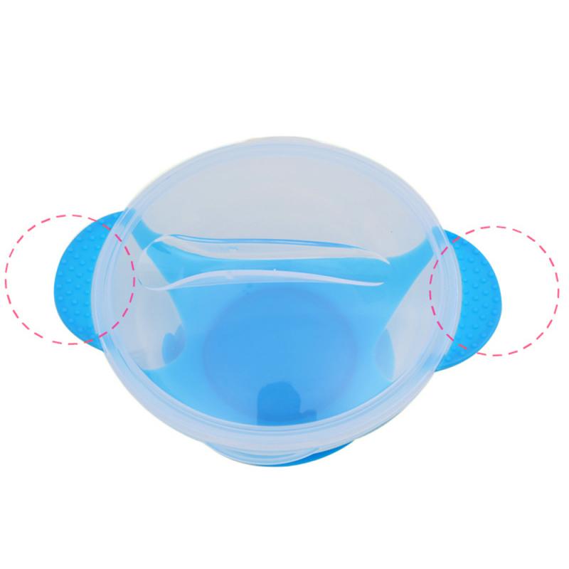 Baby Bowl Set Temperature Sensing Spoon/Fork for Baby Learning Dishes With Suction Cup Feeding Spoons Kids Infant Flatware