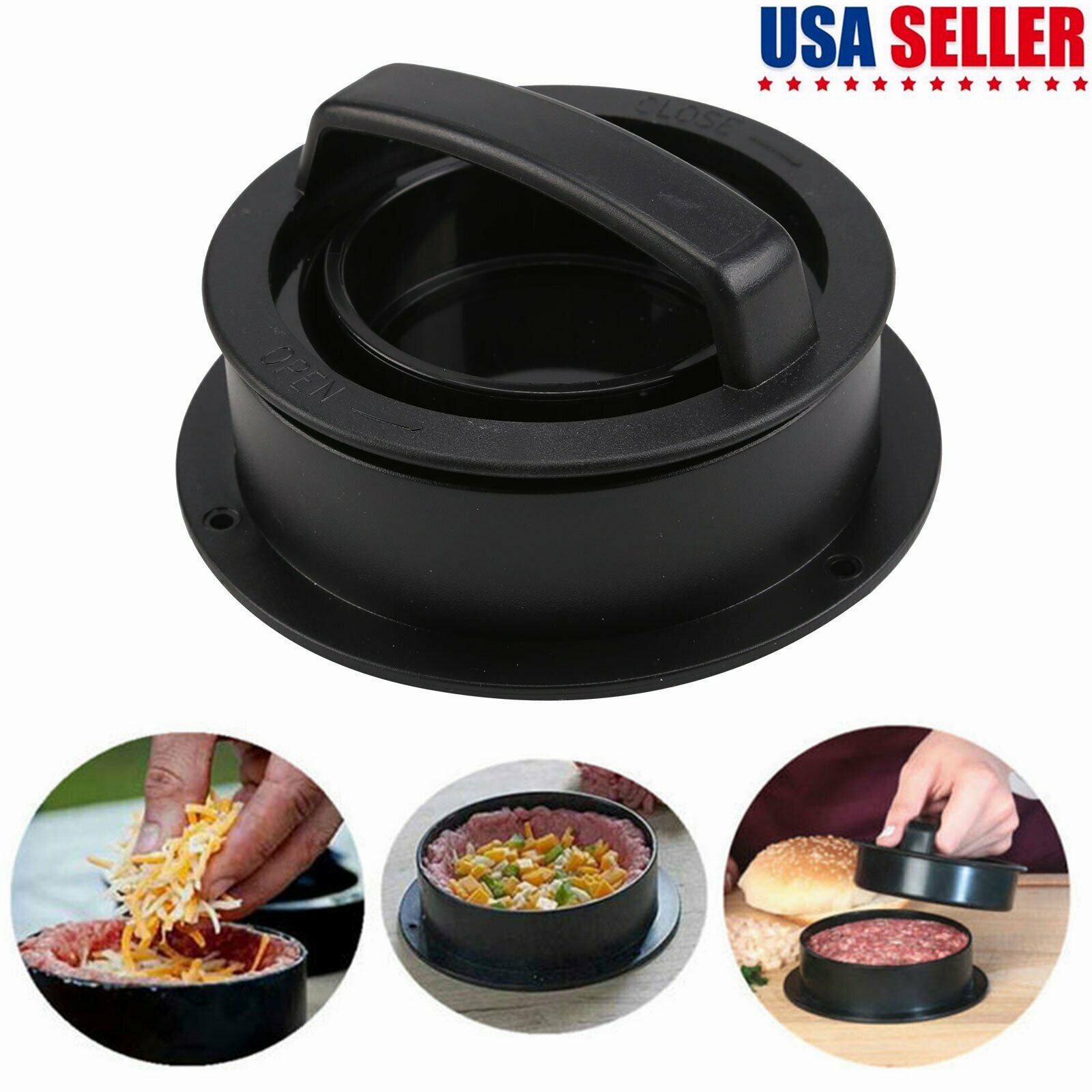 Round Shape Burger Stuffed Press Non Stick Hamburger Meat Press Beef Grill Press Maker Tools Patty Molds Kitchen Accessories