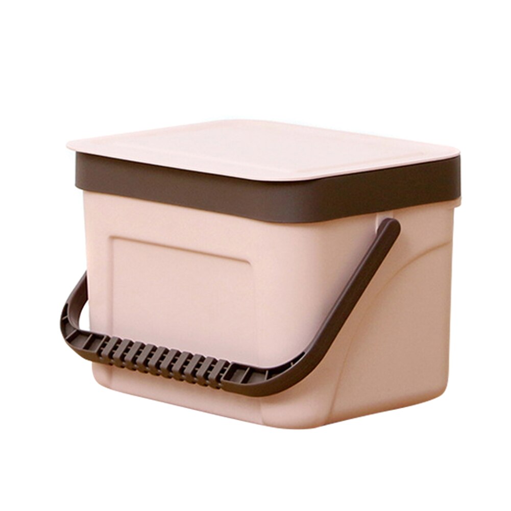 Trash Can Kitchen Wall Mounted Garbage Bin Recycle Compost Bin Bathroom Dustbin H99F: pink-S