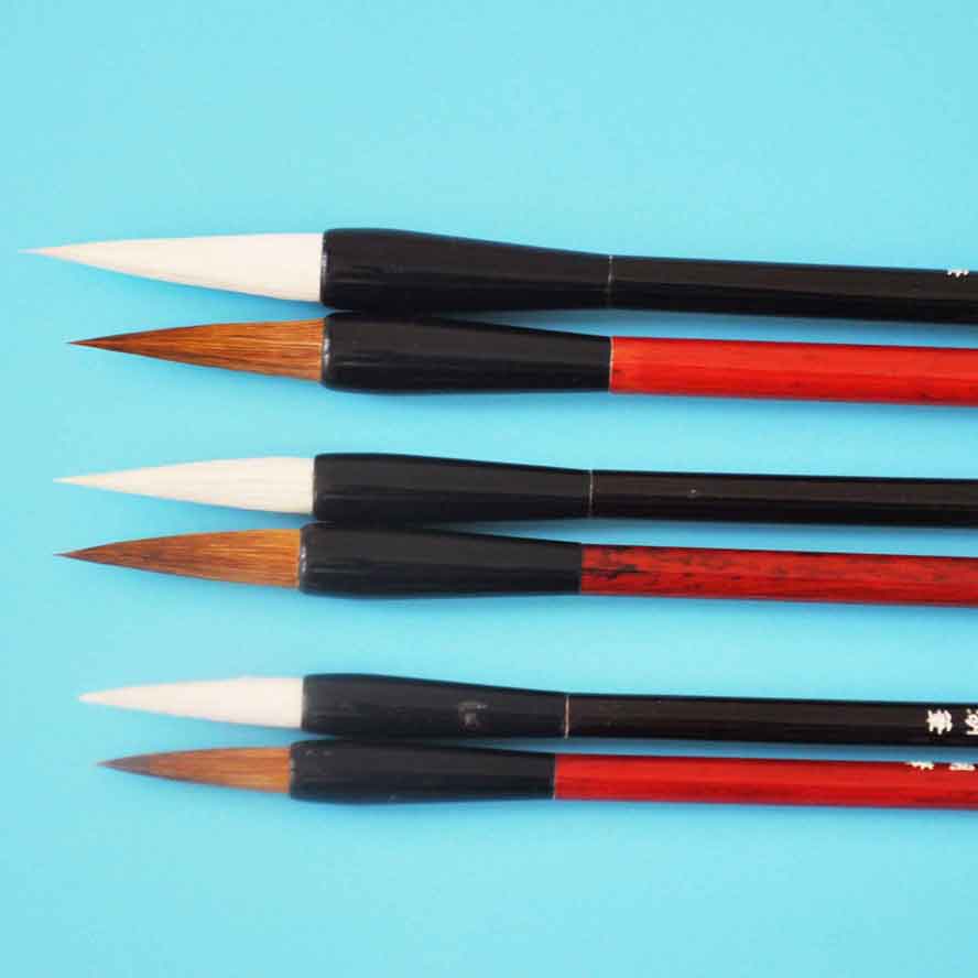 6 pièces/ensemble chinois calligraphie brosse loup doux cheveux dessin brosse aquarelle brosse stylo Art fourniture école bureau papeterie