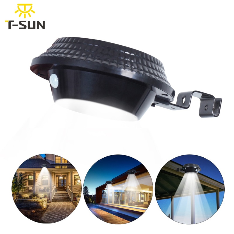 T-SUNRISE Style 12 LED Solar Gutter Light LED Light Outdoor Solar Powered Spotlight Lamp For Garden Wall Yard