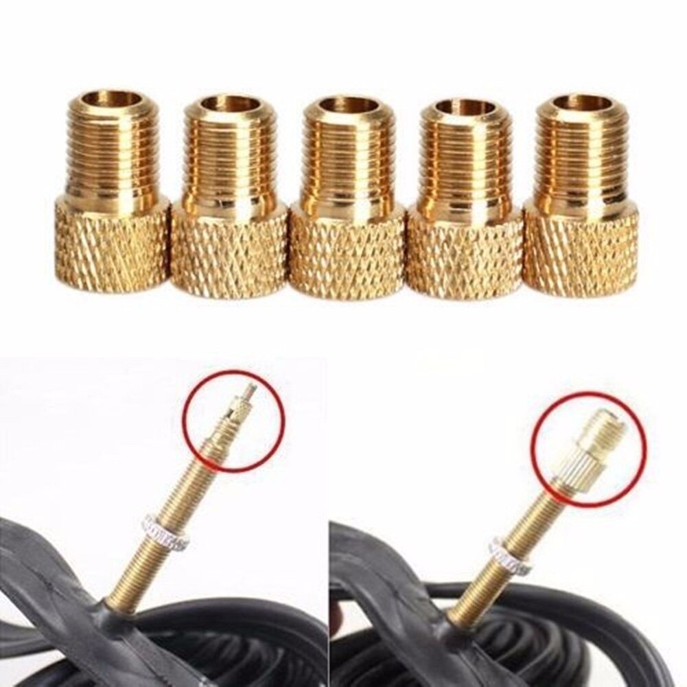 5pc polkupyörän presta sovittimeen dv & sv (dunlop & french valve) av (auton venttiili) kanssa rin bike air adapter adapterit pyörät