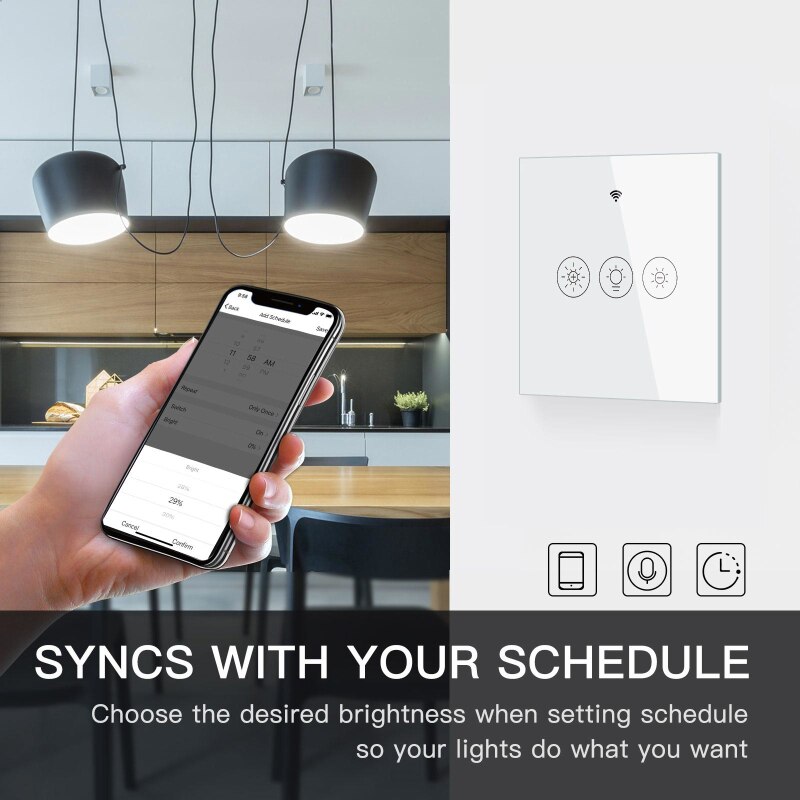 Wifi Smart Light Touch Dimmer Module Eu/Us Wall Panel Smart Leven/Tuya Afstandsbediening Werkt met Alexa Google Thuis
