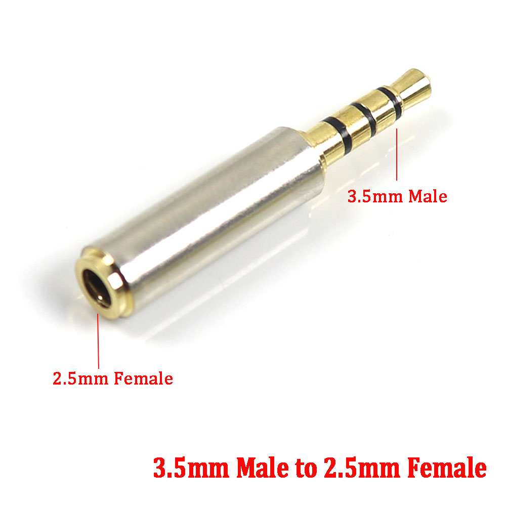 3.5 mm to 2.5 mm ljudadapter för aux-högtalarkabel stereohörlurar headsetmikrofon 2.5mm to 3.5mm- jackkontakt: Mörkgrå