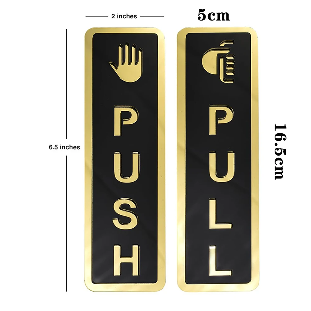 Señal de puerta de empuje y tracción, pegatinas de pared de espejo 3D, letras, calcomanía de símbolo de empuje y tracción para tienda, Hotel, restaurante, cafetería, banco, centro comercial, decoración: Verde