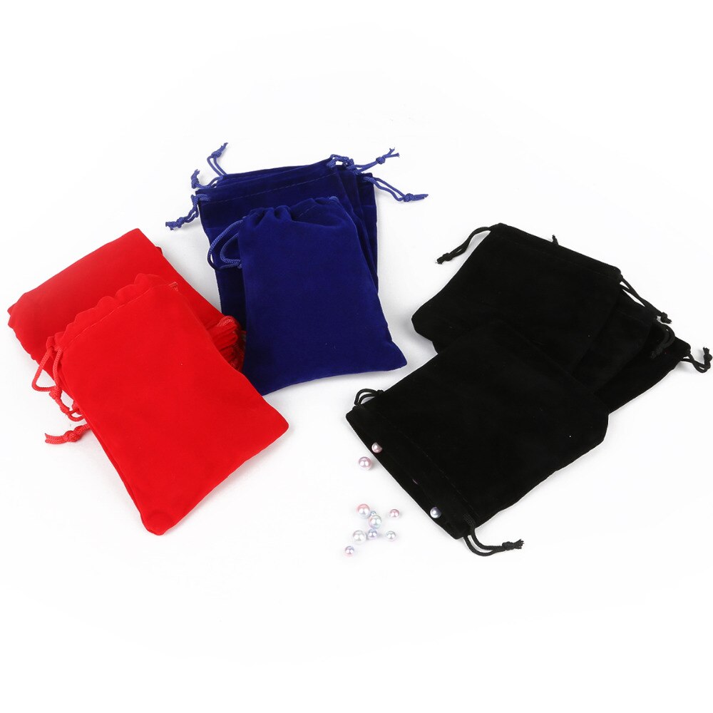 Rood/Zwart/Donkerblauw 10*12 cm 5 pcs Fluwelen Verpakking Koord Pouch Zak/Sieraden Tas kerst/Huwelijkscadeau Bead Container Opslag