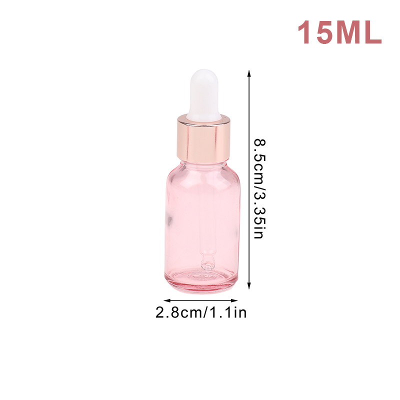 Tropfflaschen, nachfüllbar, 5–100 ml, Rosendeckel, Kosmetikbehälter, rosa Glas, Aromatherapie-Flüssigkeit für ätherische Massageöl-Pipette: hellgrün