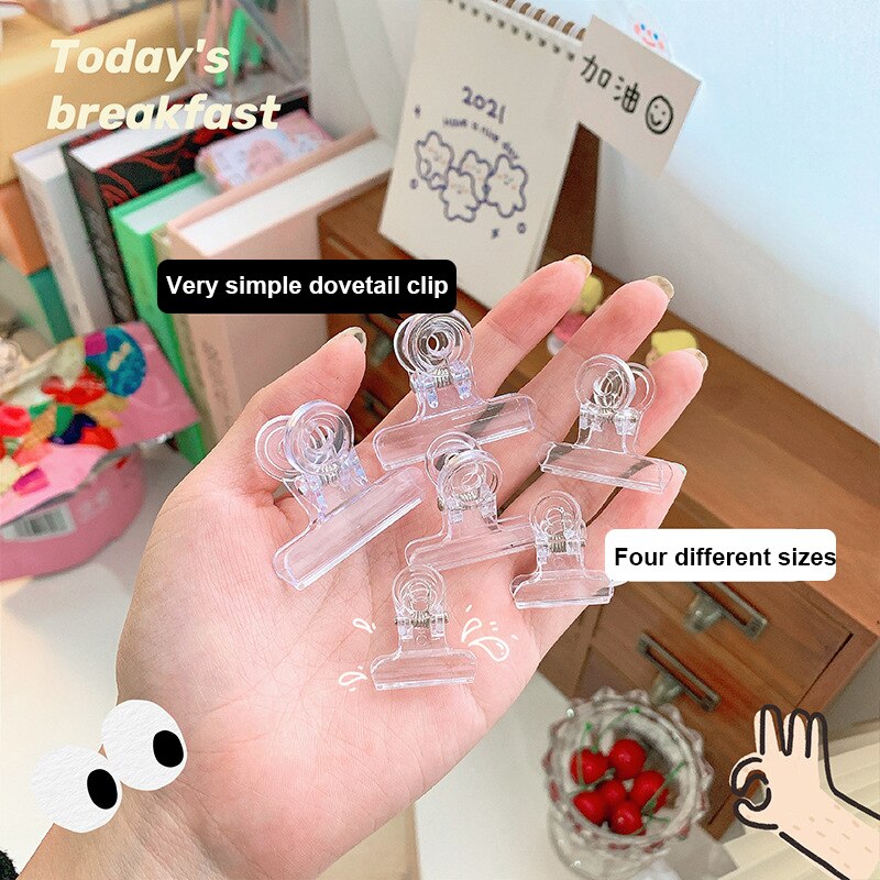 1pcs Portable Mini Clip Multipurpose Transparent Clip Documents Clip Paper Work Clip Food Packaging Bag Clip Clothes Clip TSLM1