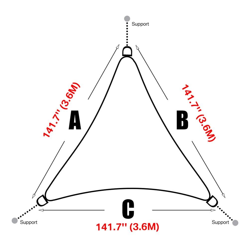 Triangle ombre voile Anti-UV soleil abri étanche tente bâche Portable en plein air Camping pique-nique tissu auvent auvent abris
