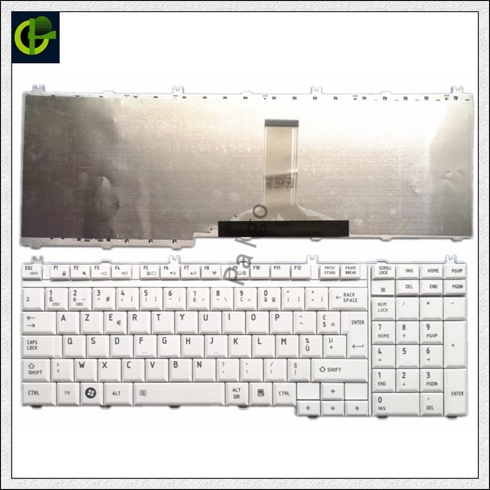 Fransk azerty tastatur til toshiba qosmio  g50 g55 f60 x205 x305 x505 f750 f755 tecra  a11 s11 med nummertastatur fr: Hvid