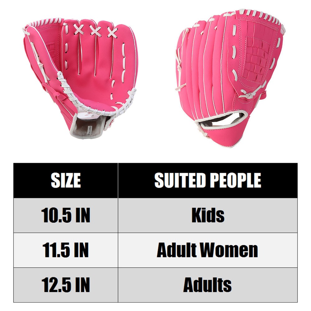 10,5–12,5 Zoll Baseball-Handschuh, Blau, Braun und Schwarz, weicher Ball-Handschuh, Rosenrot, Kunstleder, Fänger-Handschuhe, Baseball-ÜSpund