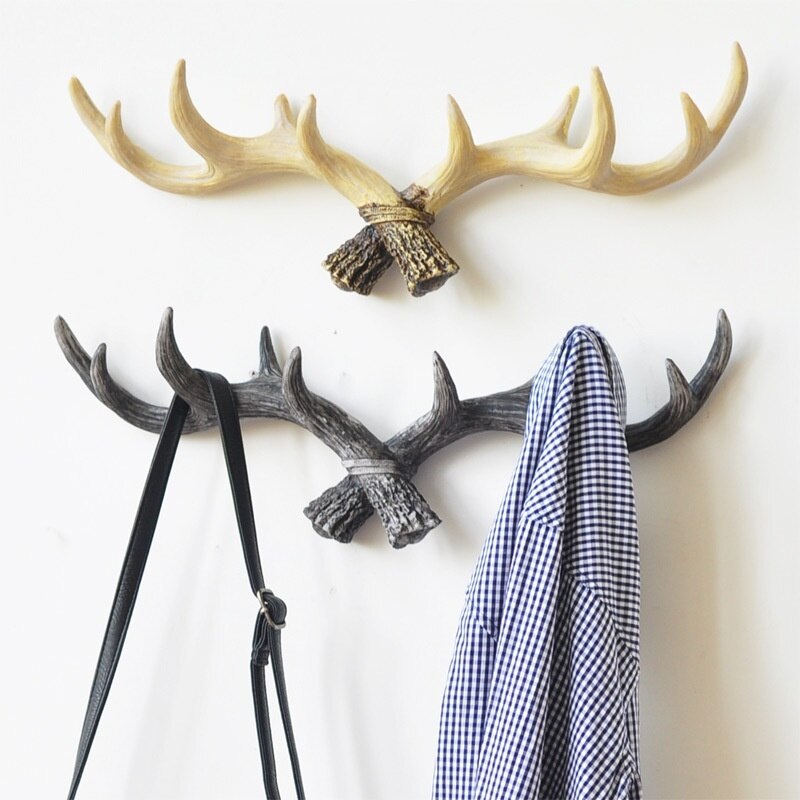 50cm*18cm Wall Hanger Rack Holder Antler Hook Hat Coat Bag Modern Nordic Deer Resin Decor Home Decoration Accessories