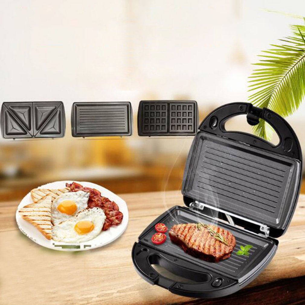 3-in-1 Waffle Machine sandwich maker waffle maker heating electric baking pan steak machine Panini breakfast machine