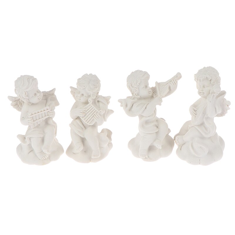 4pc Mini Cute Angel Pattern Statue Small Cupid Figure Home&Garden Decor Music Fairy Model Sketch Practice Estatua Festival
