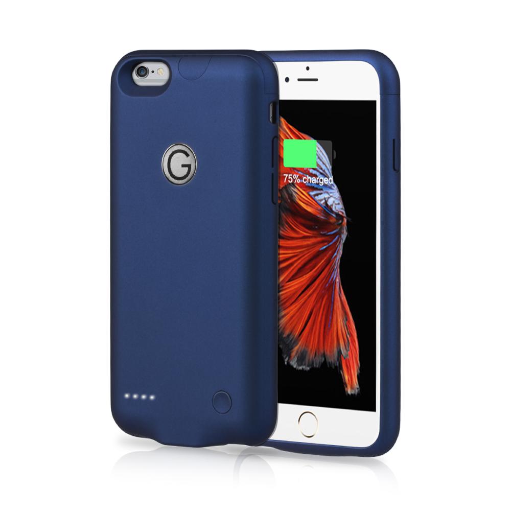 Custodia per caricabatterie da 2500mAh per iPhone 6 6s custodia di ricarica per banca di potere: Blue