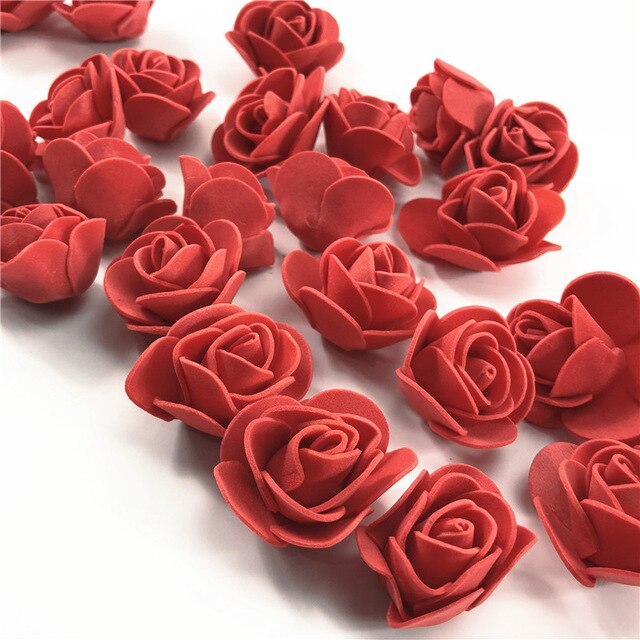 1PC 15cm/20cm/35cm Foam Rose Bear Mold DIY TOY Artificial Rose Flower Bear Plastic Bear Roses Luck Dog Mold Model: 100pcs Red