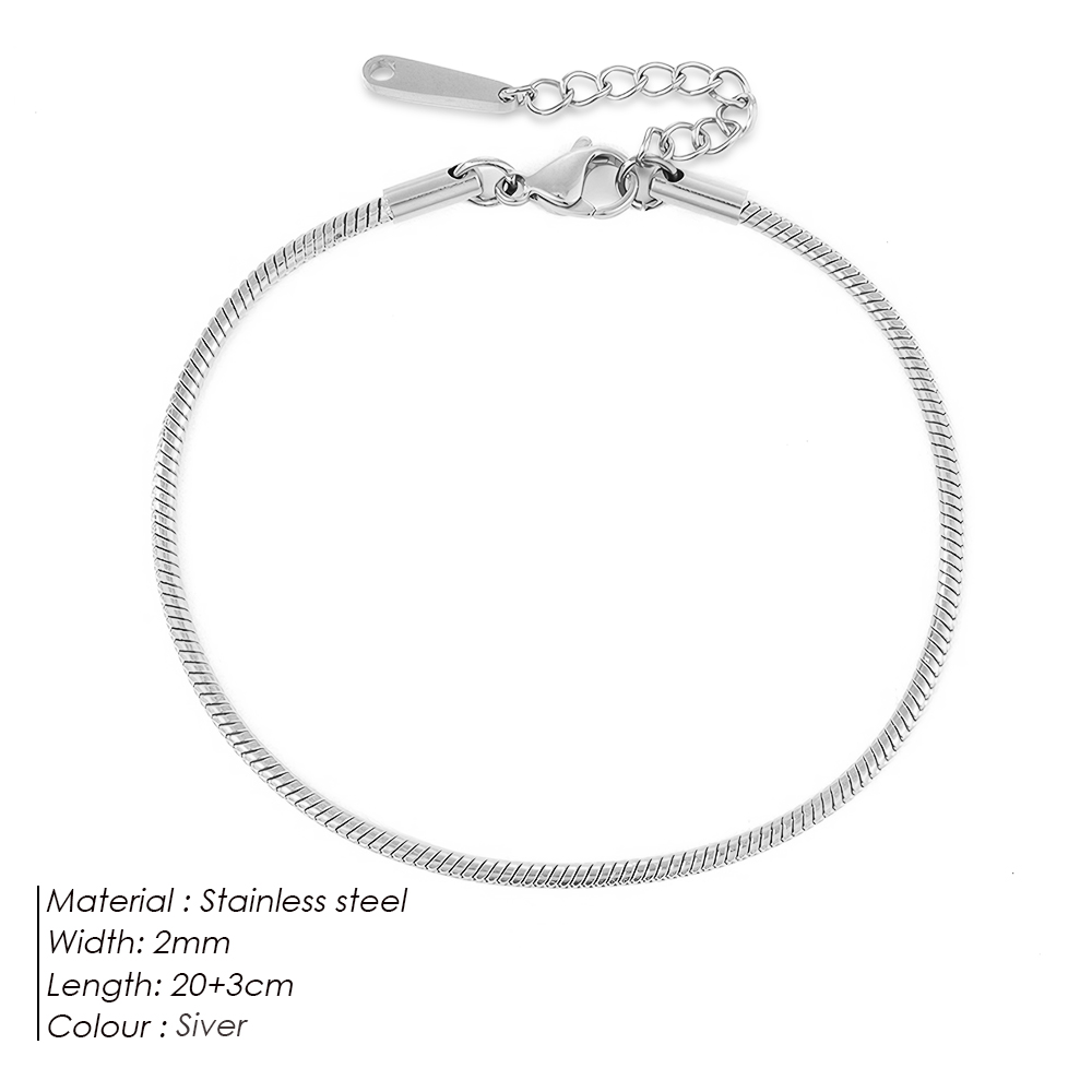 e-Manco Schlangenkette Fußkettchen Edelstahl verstellbare Kette Knöchel für Frauen Mädchen Schmuck Zubehör: Hellgelb Farbe