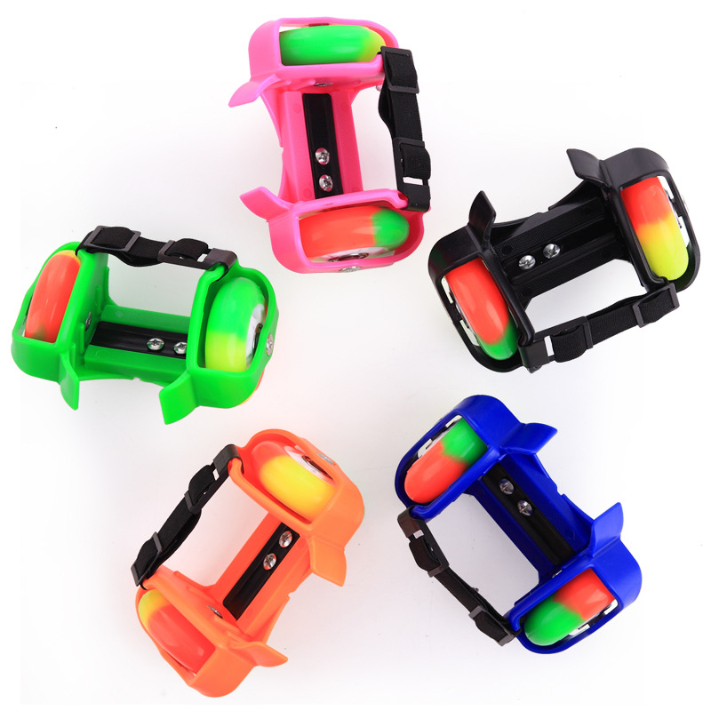 Patines portátiles de ruedas dobles para niños y niñas, 1 par