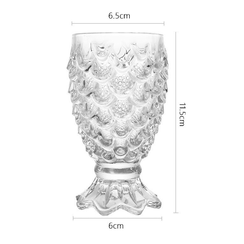 6 Stks/partij Crystal Bier Glas Helder Ananas Vormige Whiskey Glazen Bruiloft Drinken Glas Drinkware Tumbler Set Voor Water Wijn