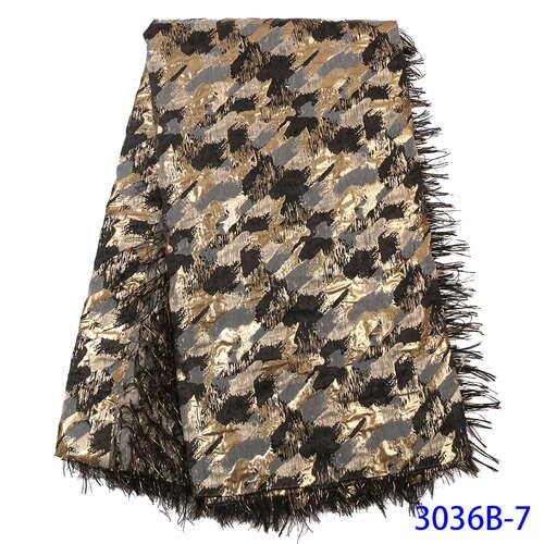 Burnt orange african lace fabric wedding lace fabric 5yards brocade fabric for nigeran jacquard lace YA3036B-2: Picture 7