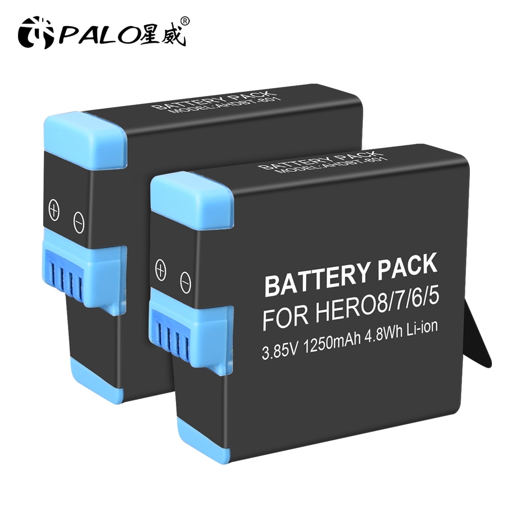 Palo 100%  original til gopro hero 7 hero 6 hero 5 batteri til go pro hero 7 6 hero 5 gopro hero 8 sort afkode kamera batteri