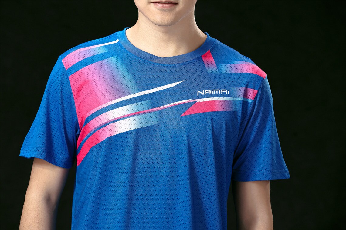 Neue Schnell Trocknend Badminton tragen setzt männer, Tennis tragen Shirt + kurze Hose, Sport Badminton kleidung, blau 1 satz 5061