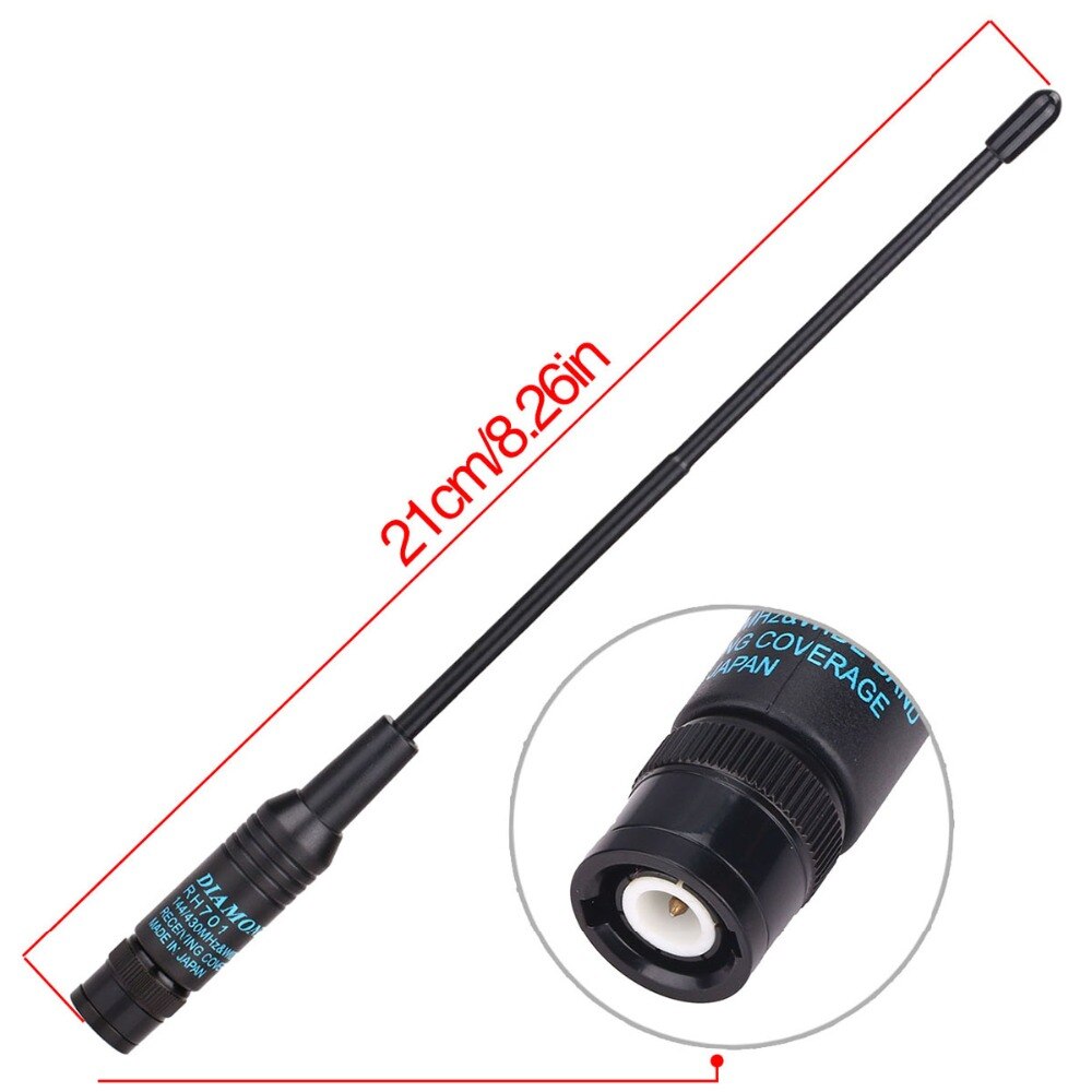2 Stuks Diamond RH701 Bnc Dual Band Uhf/Vhf 144/430Mhz RH-701 Antenne Voor Icom IC-V8 IC-V85 TK308 HT440 CP500 Walkie Talkie Rh 701