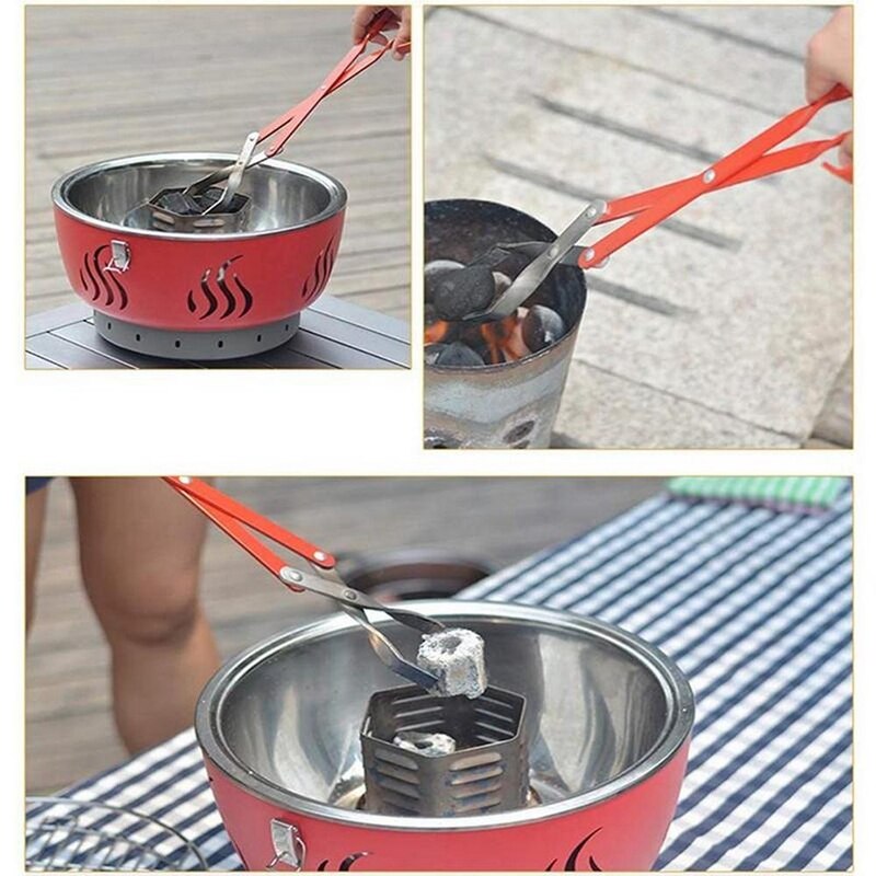 BBQ Charcoal Tong Barbecue Carbon Clamp Aluminum Plier Grilled Food Clip Portable Tongs Barbecue Accessories Tool 50.8cm