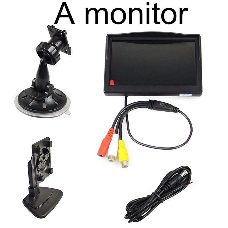 SMALUCK 5 pulgadas Monitor de coche TFT LCD de 5 "HD Digital 16:9 800*480 pantalla 2 de entrada de vídeo para cámara de visión trasera inversa DVD VCD: A monitor