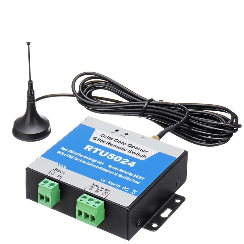 GSM Door Gate Opener Relay Switch RTU5024 Remote Access Control with 3 Meters Antenna Wireless Door Opener By Free Call Support