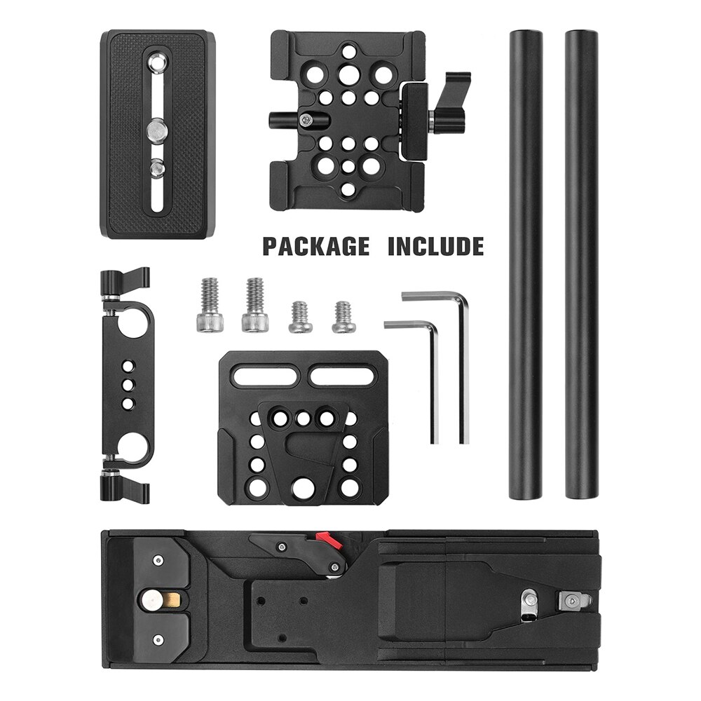 SZRIG VCT-14 Video videocamera v-mount QR piastra durevole con piastra di base Manfrotto 15mm LWS doppio sistema di supporto Rod