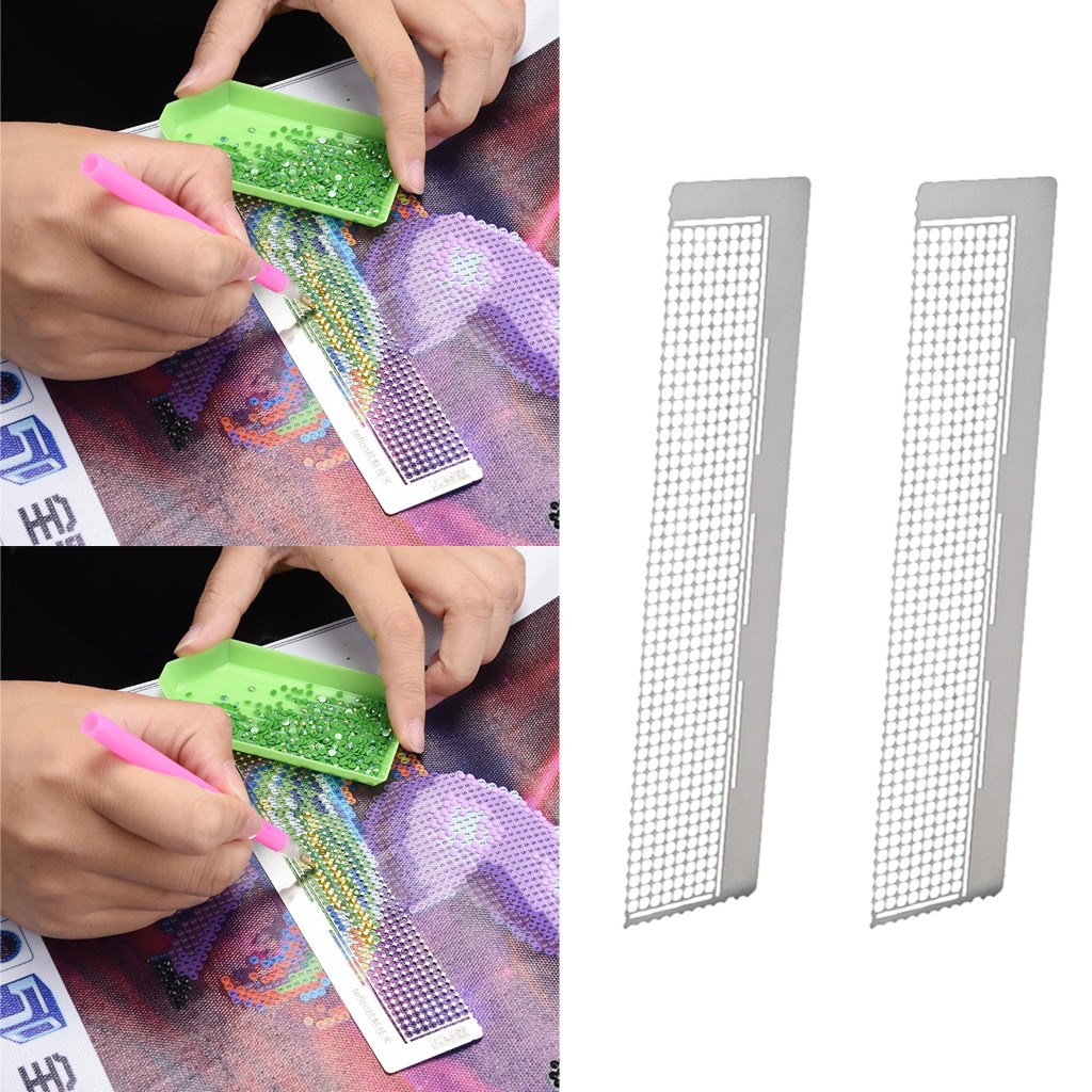 2 Pieces Diamond Painting Dot Ruller Ruler, DIY 5D Diamond Embroidery Painting Accessories for Beginners Handicraft Lovers