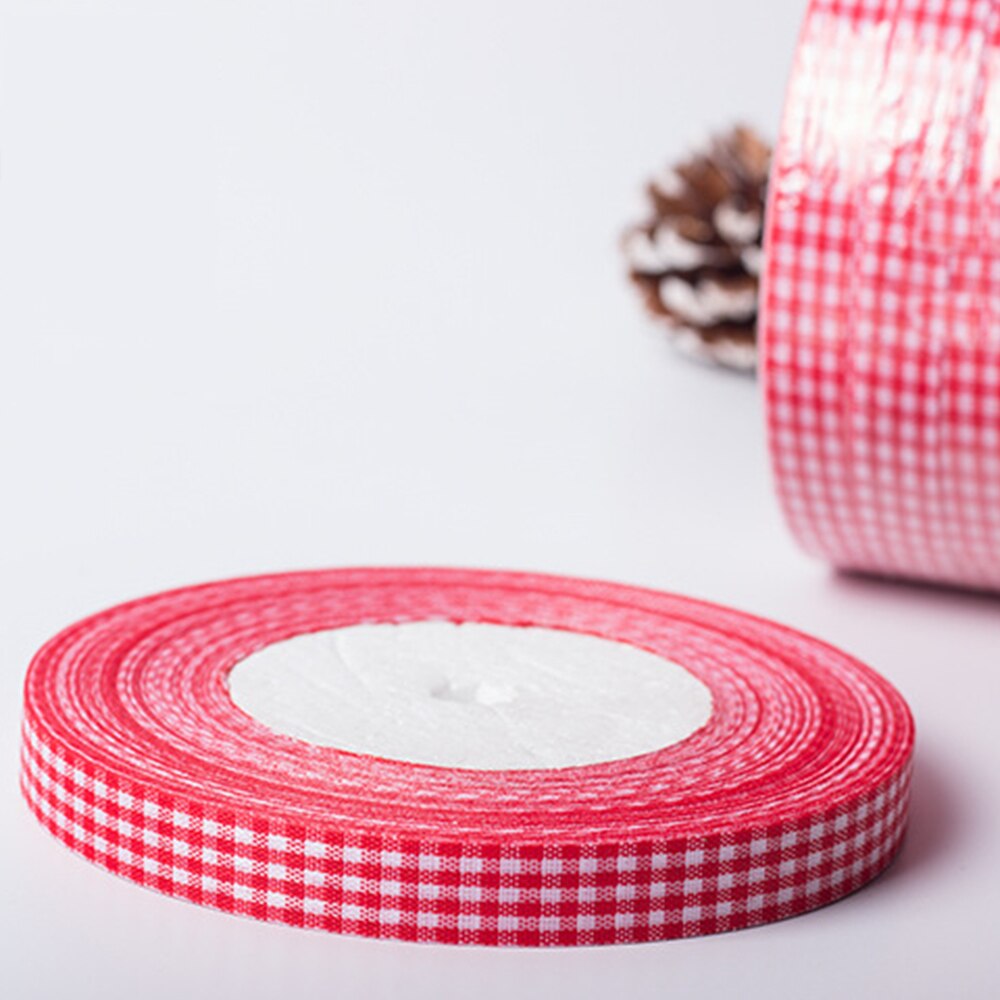 50 Yards/Lot 6/10/12/15/18 Mm Rode Schotse Plaid Grid Gedrukt Lint voor Diy Home Decoratie Bruiloft Wikkelen Handgemaakte