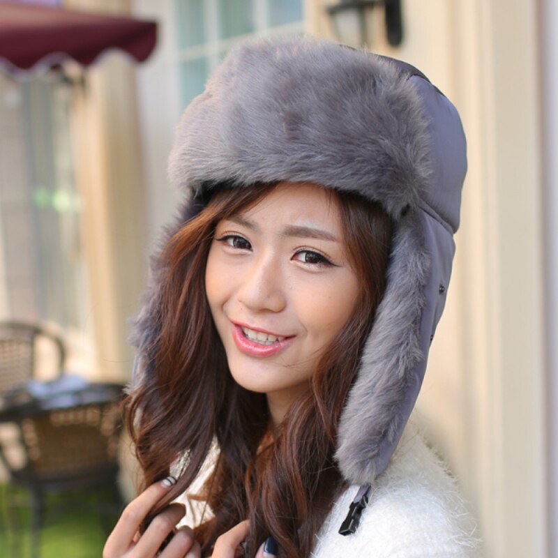 Vinter bombehatter ushanka russisk pelshatt varm fortykket øreklaffer hette til menn og kvinner maske balaclava