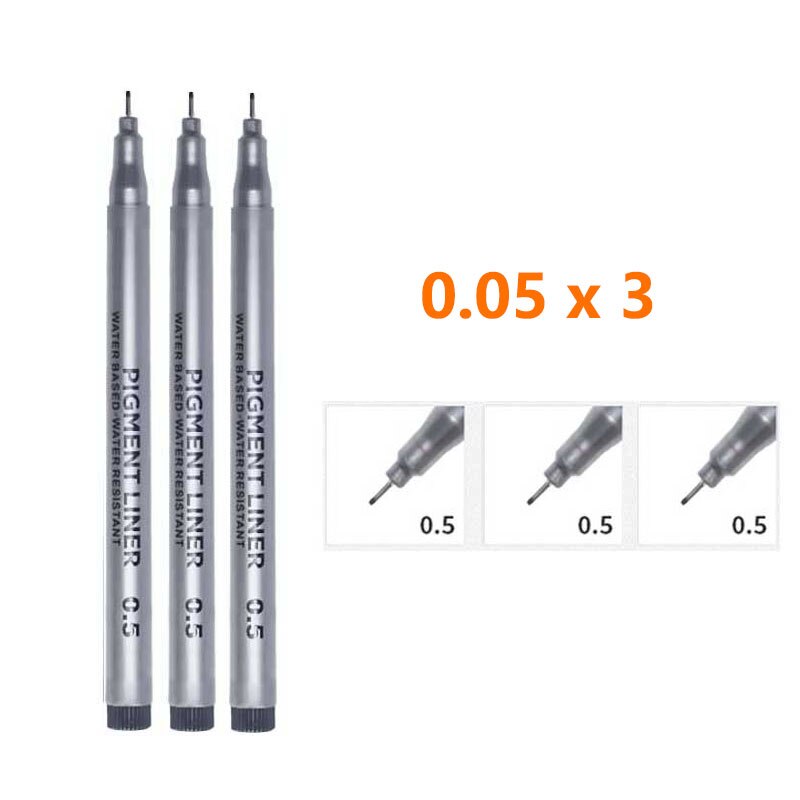 3/5/9 Pcs Painting Needle Pens Art Markers Fast Dry Water Based School Drawing Sketching Journal Writing Stationery Supplies: 005 3 Pcs