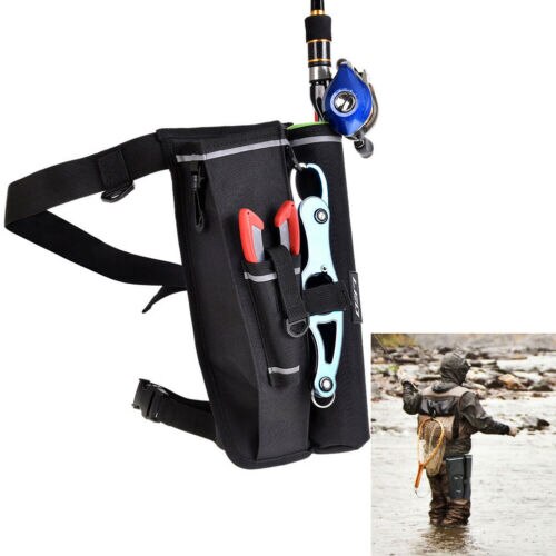 US Fishing Rod Holder Bag Tackle Bag Case Leg Thigh Bag Waist Fanny Pack