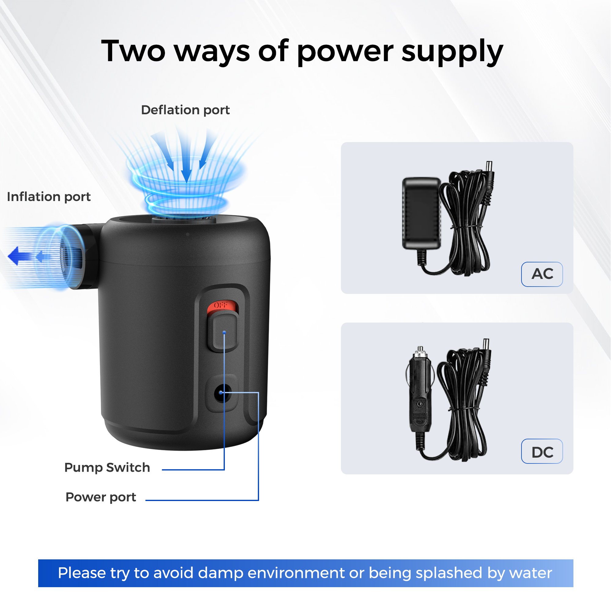 FLEXTAILGEAR Elektryczna pompa powietrza z akumulatorem EVO Pump 2 do nafukania/zwiotczenia - materac dmuchany, pływaki basenowe i karimaty