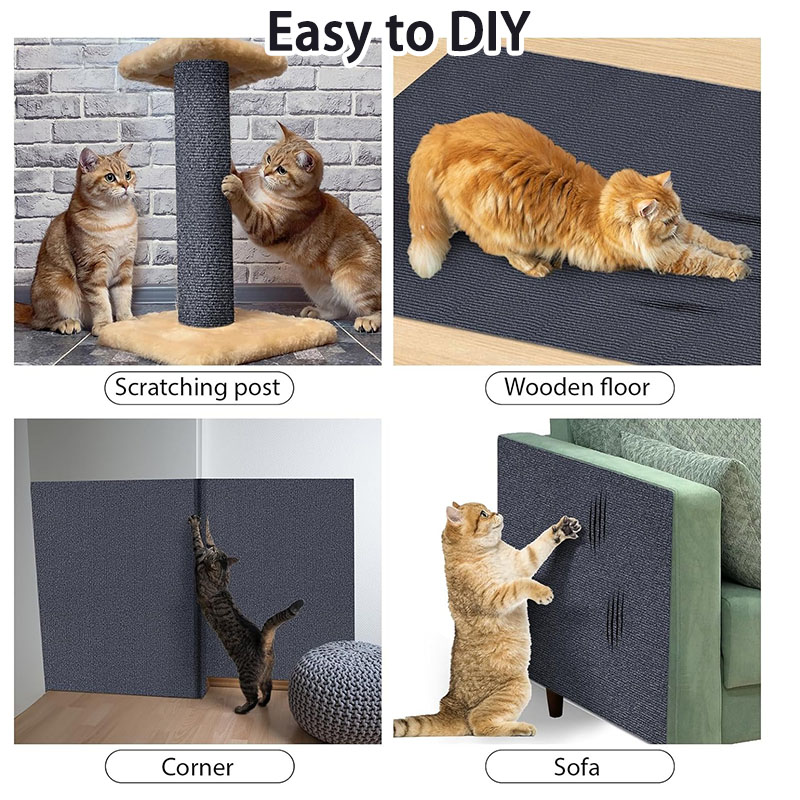 Mur anti-rayures de chat canapé bricolage chats planche à gratter canapé Protection pattes aiguiser tapis auto-adhésif réglable chats planche à gratter