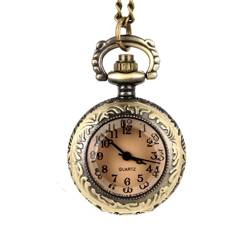 Men Women Vintage Quartz Pocket Watch Alloy Glass Dome Necklace Pendant Unisex Sweater Chain Clock TT@88