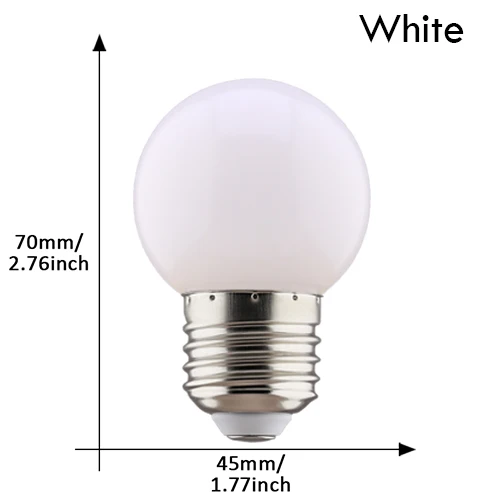 Farvet led-pære  e27 220v g45 3w 6 farver rgb-lampe led-lampe dekoration julelamper husholdningspære: Blå / 20 stk