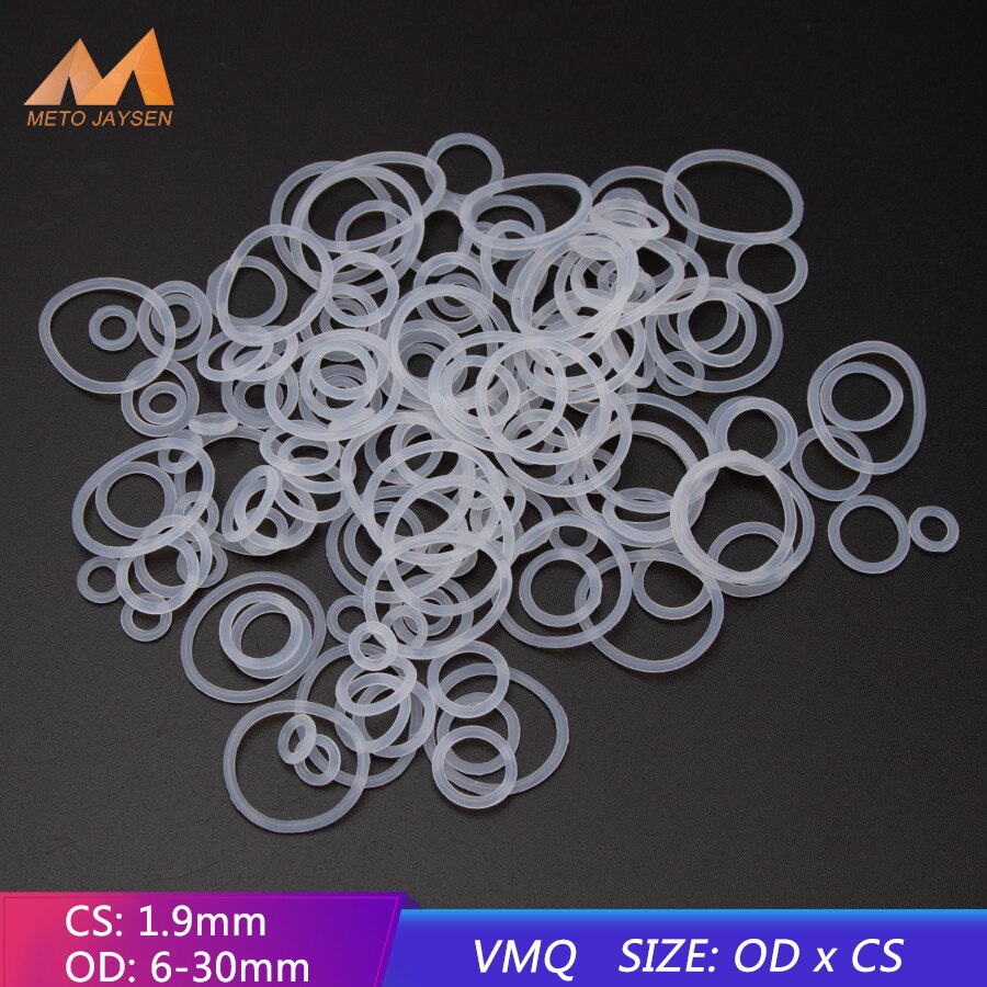 20Pcs Vmq Siliconen Rubber Afdichting O-Ring Vervanging Wit Afdichting O Ringen Pakking Washer Od 6Mm-30Mm Cs 1.9Mm Diy Accessoires S119