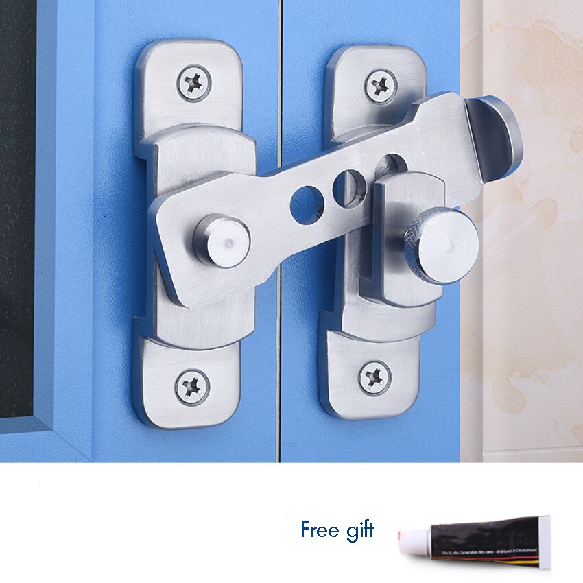 Flip Door Latch, 270 Degree Heavy Duty Stainless Steel Bar Gate Latches Safety Door Lock, Brushed Finish, Thickness 4mm S /L