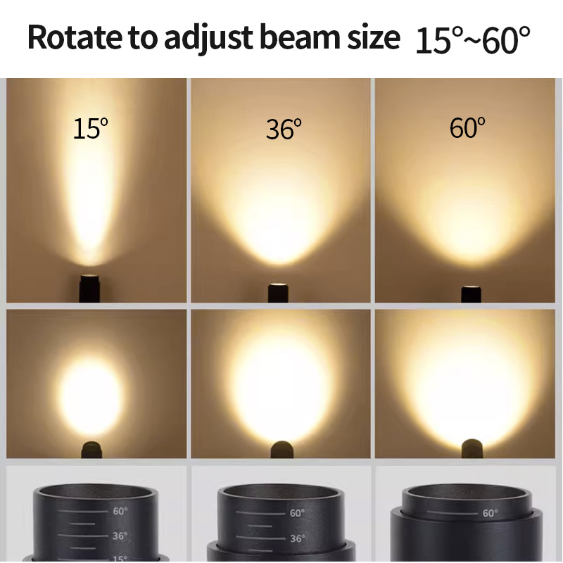 Adjustable beam size LED ceiling light 5w/7w/12w/15w/20w/30w COB spotlight variable zoom mode track lighting bar restaurant