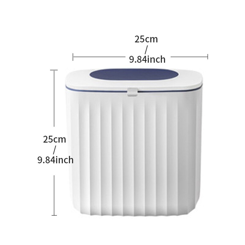 Joboys – poubelle de toilette Ultra-étroite, seau de rangement mural avec couvercle, panier de papier toilette, Type coulissant: Gris clair