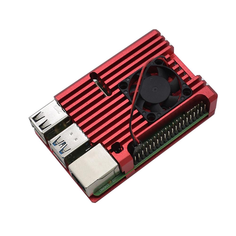 CNC de étui de protection de dissipation thermique en métal d'alliage d'aluminium de type B avec le boîtier de radiateur en métal de coquille de refroidissement passif de ventilateur simple: Red