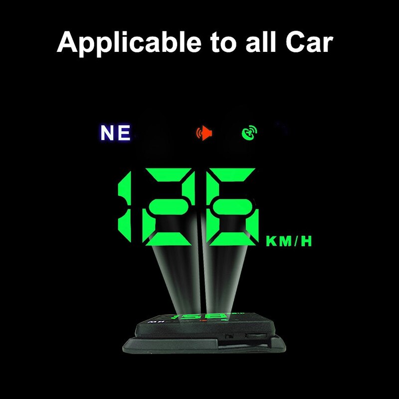 Universele auto hud head-up display, digitale hud-display met kompas, beveiligingsalarmsysteem voor auto's